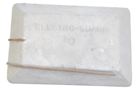 Boat Marine Size "O" 6" X 4" Zinc Anode Hull Plate with Bonding Wire Electro Guard ZP-O ZPWW-O