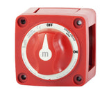 Blue Sea Systems 6006 48V DC M-Series Mini Single Circuit Man On/Off Red Battery Switch with Knob