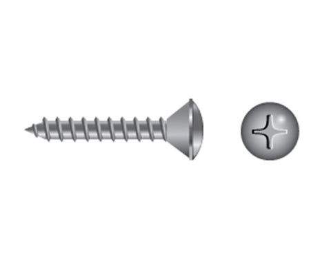 Marine Grade #8 X 3/4" Stainless Steel Oval Head Phillips Tapping Screw Fasco Fastener MP0585 0585MP 20-Pack