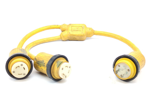 Marinco 157AY Boat Marine 125V 30A Male to 2-30A Female Y-Adapter Shore Power Adapter Cable