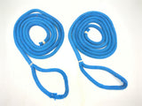 New England Ropes C5053 Blue 5/8" X 13' Premium Double Braid Nylon Dock Line with Eye Splice Pair