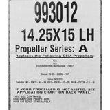 Stainless Steel 14.25" X 15 Rapture XHS LEFT Turning Propeller Prop Michigan Wheel 993012