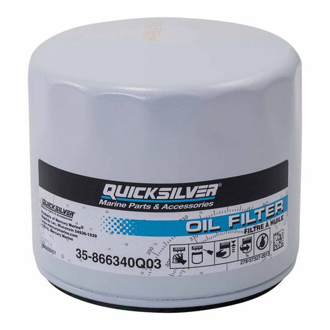Mercury MerCruiser 35-866340Q03 Genuine OEM Marine 4.5L 6.2L GM Sterndrive Inboard Engine Spin-On Short Oil Filter