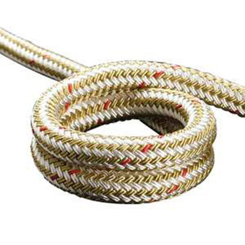 New England Ropes C2059-16 White/Gold 1/2" X 100' Double Braid Nylon Dock / Anchor Line Rope