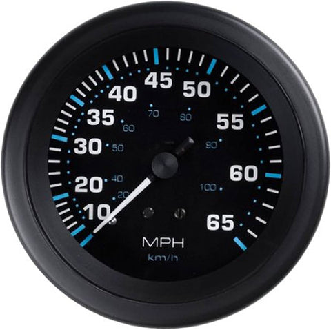 Sierra 68396P Eclipse Black 3" 10-65 MPH Speedometer Gauge Kit with Pitot and Hose