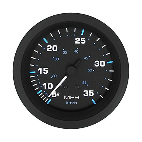 Sierra 68395P Eclipse Black 3" 5-35 MPH Speedometer Gauge Kit with Pitot and Hose