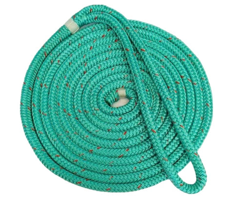 New England Ropes C5057-12-00025 Teal 3/8" X 25' Double Braid Nylon Dock Line with Eye Splice
