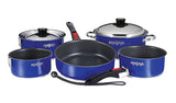 Magma A10-365L-CB Cobalt Blue Teflon Non-Stick Gourmet Nesting Cookware 10-Piece Set