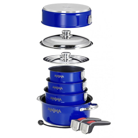 Magma A10-365L-CB Cobalt Blue Teflon Non-Stick Gourmet Nesting Cookware 10-Piece Set