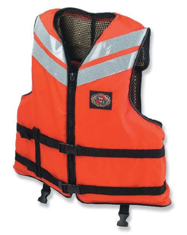 Stearns I460ORG-07-000F Work Boat Life Vest USCG Approved Type III PFD 3XL