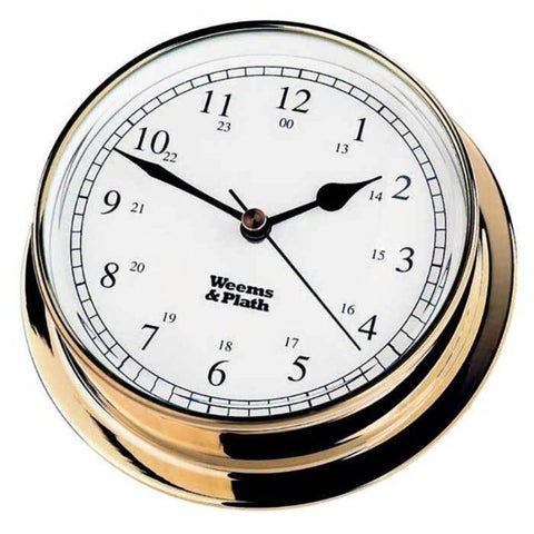 Weems & Plath 230500 Endurance 085 Boat Marine Grade Brass 108mm Quartz Clock