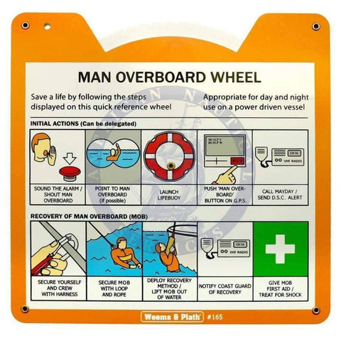 Weems & Plath 165 Boat Marine 7” X 7” Full-Color Two-Sided Man Overboard Wheel