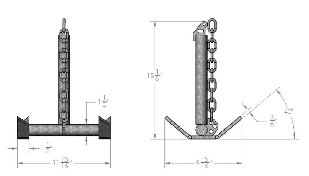 Anchor Caddie ANCR115 Boat Marine 15lb Galvanized River Rocker Break A ...