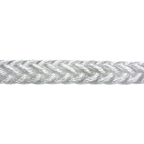New England Ropes C1110-28 White 7/8" 12-Strand Nylon Mega Braid Rope Line By the Foot
