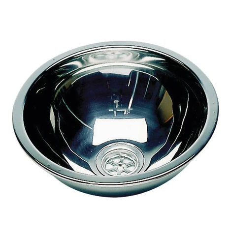 Plastimo 18371 Boat Marine Grade Stainless Steel 10-3/4" X 5” Round Bowl Sink Kit