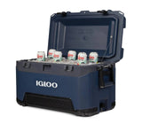 IGLOO 50554 BMX 72 QT Ice Chest Rugged Blue Marine Cooler with Cool Riser Technology