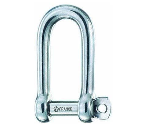 Wichard 1215 316 Stainless Steel 13/32” (10mm) Diameter Self-Locking Forged Long D Shackle