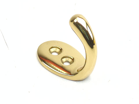 Belwith Williamsburg P27300 Brass 1-3/4" Long Single Utility Hook with Screw