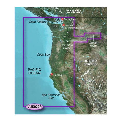 Garmin 010-C0723-00 VUS022R G3 Vision SD-Card Electronic Chart Map Washington To Northern California