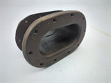 Vintage Boat Marine Solid Bronze 8-1/2" Oval Mating Hawse Pipe Hole Through Bulwark Fairlead