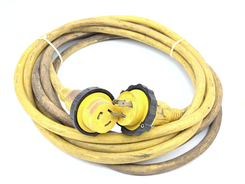 Marinco 25PCM 25PCM2 Boat RV Marine 30 AMP 125 VOLT 25' Yellow Shore Power Cable Cordset