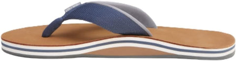 Mari Hari 1005-302-8 Scouts Men's Premium Leather Flip Flops Sandals with Memory Foam Indigo / Grey