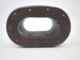 Vintage Boat Marine Solid Bronze 8-1/2" Oval Mating Hawse Pipe Hole Through Bulwark Fairlead