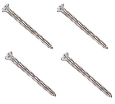 Marine Grade #10 X 2-1/2" Stainless Steel Oval Head Phillips Tapping Screw Fasco Fastener MP2862 2862MP 4-Pack