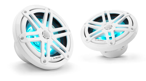 JL AUDIO M3-650X-S-Gw-i 93515 Marine 6.5" Coaxial Speakers White Sport Grilles with RGB LED Lighting