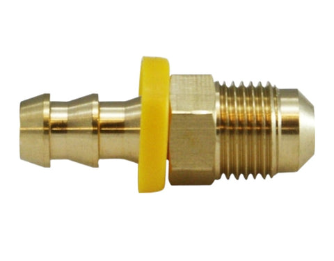 Midland Metal 30-240 Brass 1/4" Push On Hose Barb X 1/4" 45° Male SAE Flare Adapter Fitting