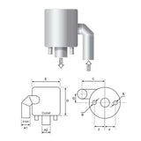 Halyard Marine HWS030 HMI Boat HWS Mid-Engine Exhaust GRP Water Separator