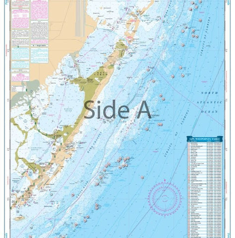 Waterproof Charts 14F Islamorada Offshore Fish and Drive Pennekamp Park Chart Map