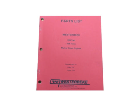 Westerbeke 037115 Genuine OEM 20B Two 30B Three Marine Diesel Engines Parts List