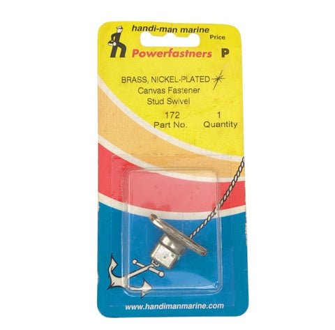 Handi-Man Marine 172 Brass Nickel-Plated Canvas Fastener Stud Swivel