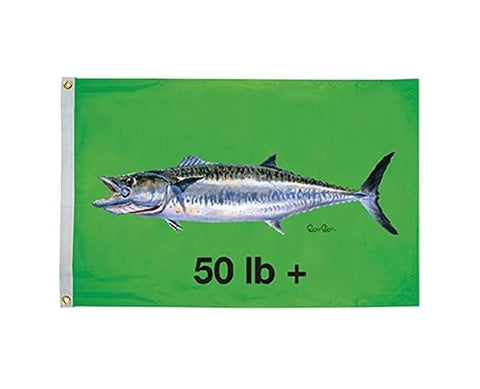 Taylor Made 1944 Nylon 36” X 60” Authentic Carey Chen King Mackerel 50 Offshore Fish Flag