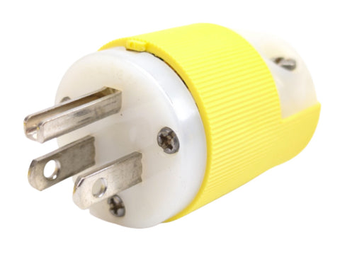 Hubbell 52CM66C Marine Yellow Nylon 15A 125V 2-Pole Insulgrip Straight Blade Plug