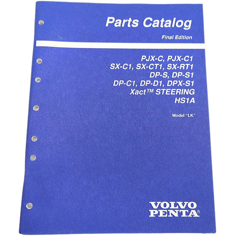 Volvo Penta 7797430-1 Genuine OEM Final Edition PJX-C DP-S Model LK Parts Catalog Service Manual