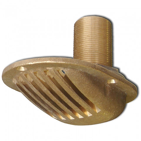 Buck Algonquin 00IS150 Solid Bronze 1-1/2" Thru Hull Style Oval Base Intake Strainer with Nut