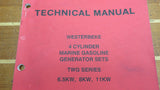 Westerbeke 34654 Genuine OEM 4 Cylinder Gasoline Generator Set Technical Manual - Second Wind Sales