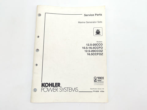 Kohler TP-5229 4/93a Genuine OEM Marine Generator 20CCOZ Service Parts Manual