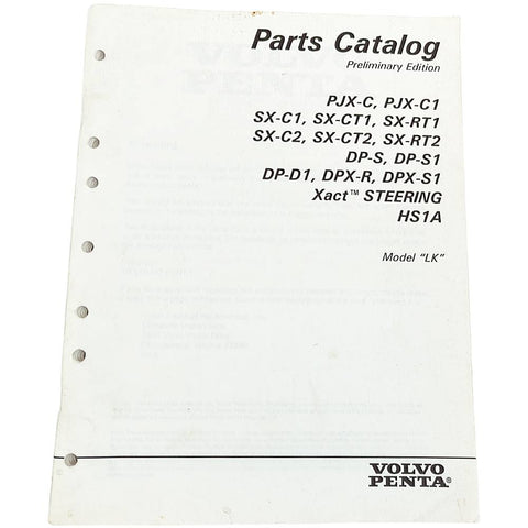 Volvo Penta 7797340-2 Genuine OEM PJX-C SX-C1 Model LK Parts Catalog Service Manual