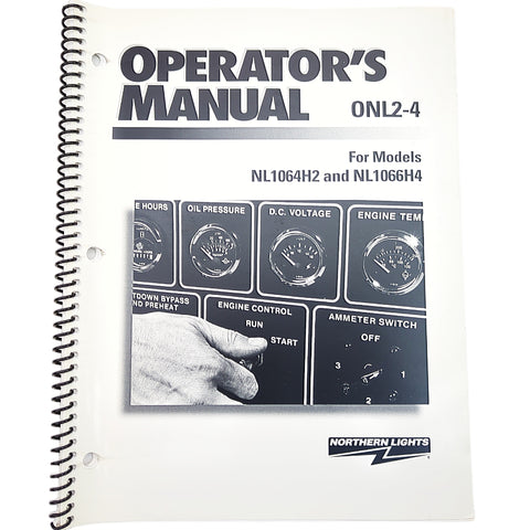 Northern Lights ONL2-4 Lugger Genuine OEM NL1064H2 NL1066H4 Operator’s Manual