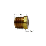 Midland Metal 28-206 28206 1” NPT Brass Pipe Cored Hex Plug Fitting