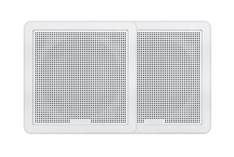 Fusion FM-F77SW Marine FM Series White Grille Square 7.7” 200W Flush Mount Pair Speaker