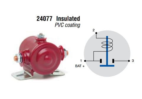 Cole Hersee 24077 Insulated Intermittent Duty 12V SPST Solenoid with PVC Plastic Coating 24046
