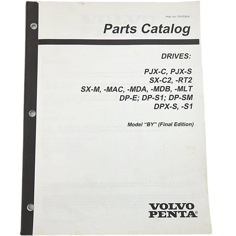 Volvo Penta 7797530-8 Genuine OEM Final Edition PJX-C SX-C2 Model BY Parts Catalog Service Manual