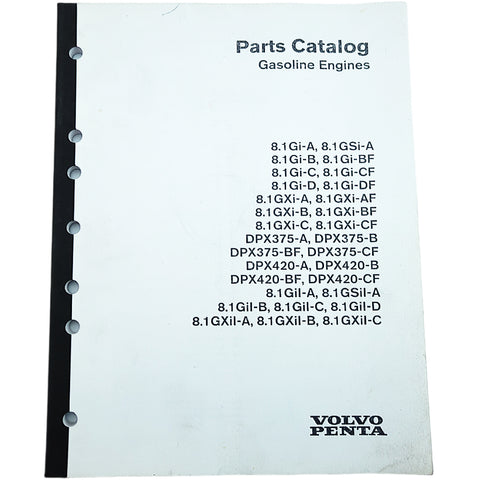 Volvo Penta 7744240 Genuine OEM Gasoline Engine Parts Catalogue Service Manual