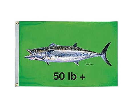 Taylor Made 1943 Nylon 24" X 36" Authentic Carey Chen King Mackerel 50 Offshore Fish Flag