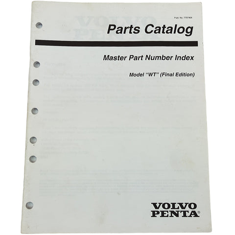 Volvo Penta 7797464 Genuine OEM Master Part Number Index Model WT Parts Catalog Service Manual