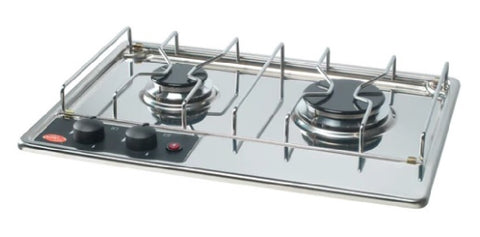 Eno 432340015301 Marine Grade Stainless Steel Electronic Ignition 2-Burner Propane Gas Cooktop Stove